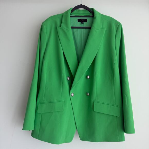 Talbots Blazer Womens 22W Apple Green Double Breasted Career Vibrant Office - Picture 1 of 12